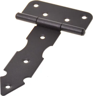 Obrázek produktu pro Aqbau® Křížový závěs Závěs dveří Závěs okenic Závěs T-kus černý dekorativní 2ks (80x125mm)