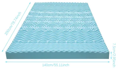 Produktbild von Memoryschaum-Matratzenauflage - Gel-Matratzenauflage - 5-Zonen-Ergonomiedesign - Abnehmbarer Bezug - Druckentlastend - Atmungsaktiv - 140 x 200 x 7,5 cm
