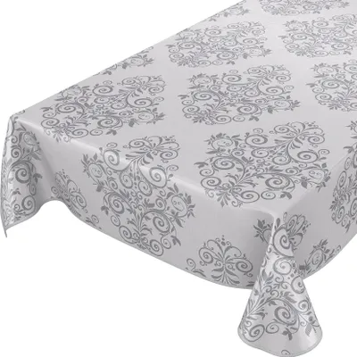 Produktbild von Tischdecke Wachstuch Ornamente Grau Robust Wasserabweisend Breite 140 cm Länge 180 cm