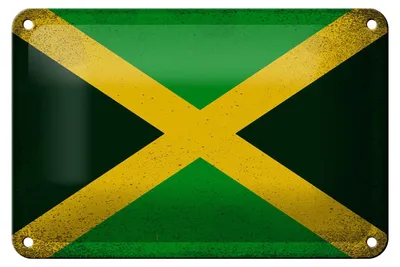 Produktbild von Blechschild Flagge Jamaika 18x12cm Flag of Jamaica Vintage Dekoration
