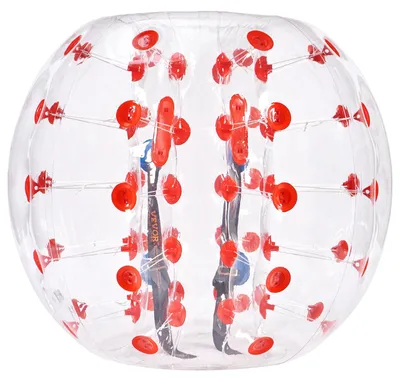 Image de VEVOR Bump Ball gonflable Bumper Bumper Ball 1 pc 1,2 m x 1,03 m, Balle de collision humaine, balle rebondissante en PVC pour le corps pour les activités de plein air, transparent + points rouges Bumper Ball gonflable