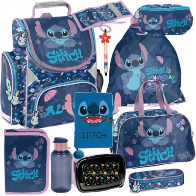 Produktbild von Mega Schulset XXL – Stitch Disney | 11-teiliges Schulranzen-Set Für Jungen & Mädchen Klasse 1–4