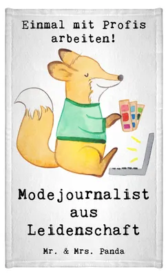 Produktbild von Mr. & Mrs. Panda Handtuch Modejournalist Leidenschaft - Weiß - Geschenk, frottierhandtuch, Witzig, Studium, Ausbildung, gäste wc, Gäste-WC, Klein, Spruch, Gästetuch