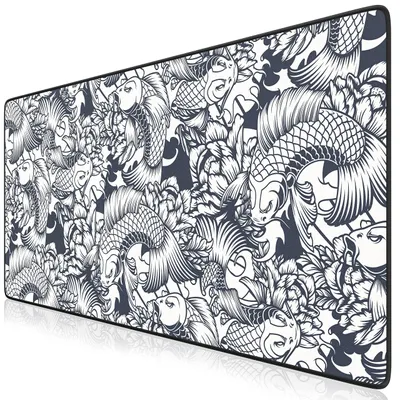 Produktbild von TITANWOLF - XXL Speed Gaming Mauspad Titanwolf Schwarz 900 x 400mm - XXL Mousepad - Tischunterlage Large Size - verbessert Präzision und Geschwindigkeit - Koi Design – Koi Design 900x400mm