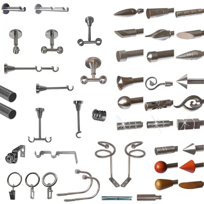 Produktbild von BASIT Gardinenstange selber zusammenstellen Edelstahl look Metall Ø 16mm Einzelteile, Einzelteile Gardinenstangen 16mm:E14 (16mm) - 1 Stück Zwirbel
