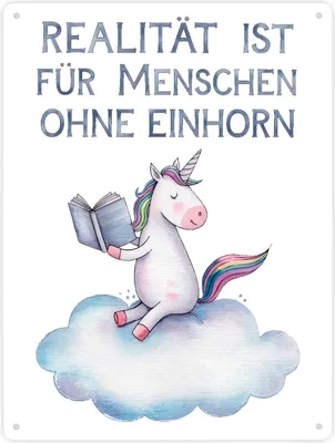 Produktbild von Realität ist für Menschen ohne Einhorn Metallschild XXL in 28x38 cm