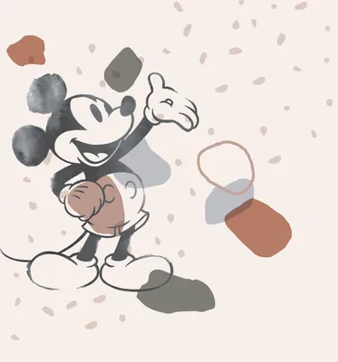 Produktbild von Disney Fototapete Micky Maus Schwarz-Weiß, Rot und Blau - 610767 - 250 x 280 cm