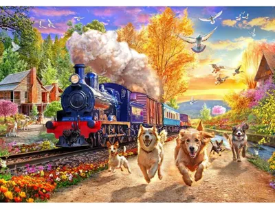 Image de BlueBird - Puzzle Suivant le train - 300 pièces