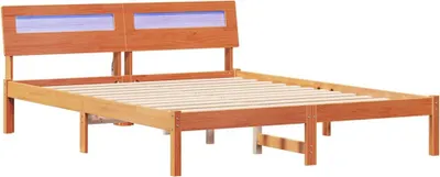 Produktbild von vidaXL Bettrahmen Wachsbraun 160 x 200 cm Massives Kiefernholz