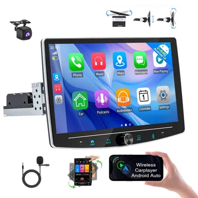 Image de Autoradio Android - Écran tactile IPS rotatif de 10,1 pouces - Navigation - Bluetooth et caméra de recul
