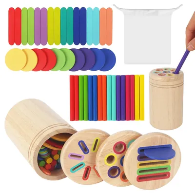 Immagine prodotto di Giocattolo in legno Montessori 3-in-1 per bambini dai 3 anni in su