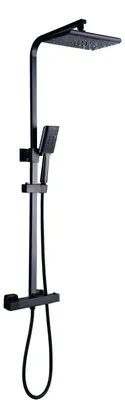 Produktbild von Thermostatarmatur – Regendusche – Duschset – Duscharmatur – Thermostatische Mischarmatur – Schwarz – Wassersparend