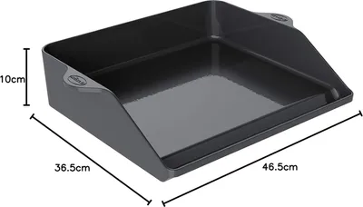 Image de Rösle RÖSLE Plancha-Grillplatte, Hochwertige Grillplatte aus porzellanemailliertem Gusseisen für Fleisch, Gemüse und kleine Grillstücke, extra hoher Rand, 47 x 36,5 cm, schwarz 250429 4004293254290