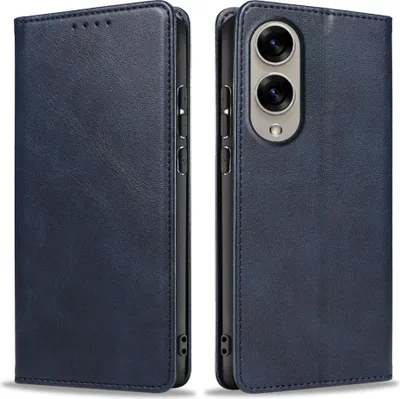 Produktbild von Handyhülle für Samsung Galaxy S25 Edge Kunstleder Flip Cover Hülle Handytasche Case Kartenfach Farbe: Blau