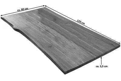 Produktbild von Tischplatte Baumkante Akazie cognac 120 x 80 cm IMKA