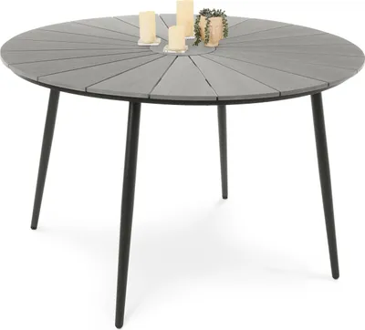 Produktbild von di volio Gartentisch Palermo ø 120 cm, rund - grau, Gartentisch - wetterfest & langlebig, aus Kunstholz und Aluminium