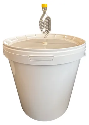Produktbild von SILPLAST Gärbehälter 30L Fermentationsbehälter mit Gärröhrchen Dichtgummi Gäreimer lebensmittelecht Bier- und Weinherstellung Weiß