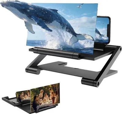 Obrázek produktu pro 3D HD zvětšovač obrazovky a projektor pro smartphony, přenosný skládací zvětšovač obrazovky pro filmy a videa.