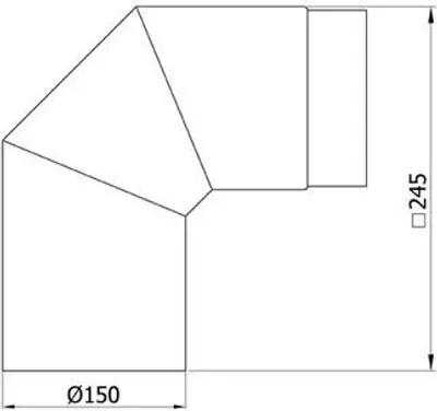 Produktbild von Ofenrohr / Rauchrohr Bogenknie 90° Ø150mm Senotherm schwarz ohne Tür