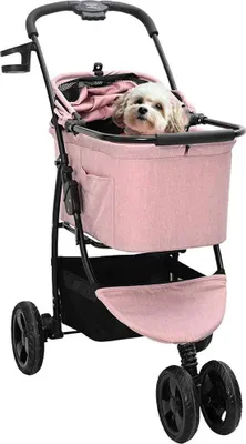 Immagine prodotto di vidaXL Passeggino pieghevole per animali domestici Rosa 78 x 54 x 101 cm Poliestere