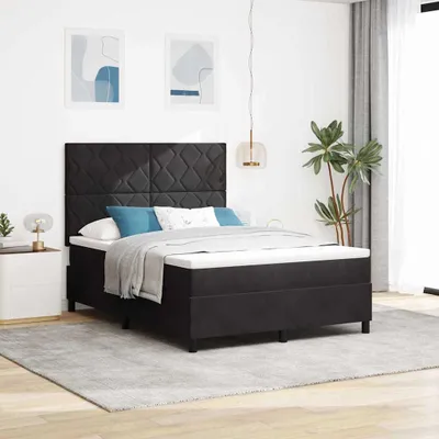 Produktbild von Maison Exclusive - Boxspringbett mit Kopfteil Schwarz 140 x 190 cm Samt