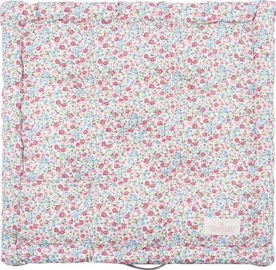 Produktbild von Greengate Sitzkissen Box Kissen LOUISA Weiß mit Blumen Muster 50x50
