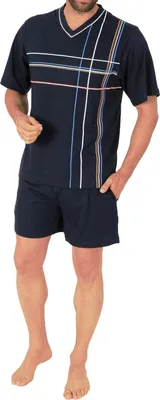 Obrázok produktu pre Elegantné pánske pyžamové šortky s krátkym rukávom - 55422 ; navy , 48