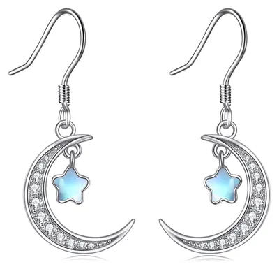 Immagine prodotto di Orecchini in argento sterling con pietra di luna e motivo celtico