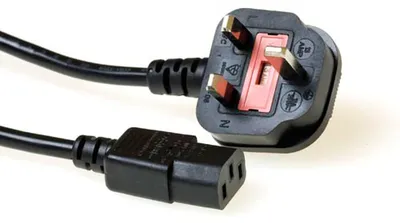 Produktbild von ACT Stromkabel UK-Stecker - C13 schwarz 1 m, 1 m, Netzstecker Typ G, C13-Koppler, 250 V, 5 A