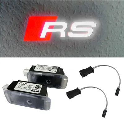 Produktbild von Original Audi RS LED Einstiegsbeleuchtung Tür Logo + 2x Adapter für viele Audi