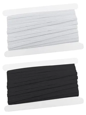 Elastikband 6 mm, 20 m, Gummiband zum Nähen, DIY, weiß/schwarz