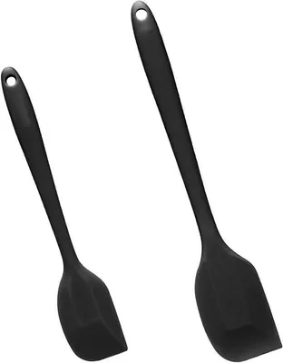 Immagine prodotto di Spatole in silicone (2 pezzi) per la cottura al forno e in cucina - resistenti al calore - antiaderenti - senza BPA - lavabili in lavastoviglie - nere.