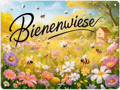 Produktbild von Bienenwiese Metallschild XL in 21x28 cm