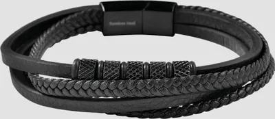 Produktbild von Akzent Armband aus Kunstleder mit Edelstahlelementen, Ionenplattiert, schwarz