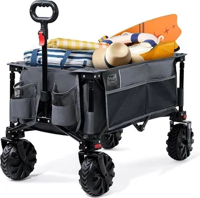 Produktbild von Faltbarer XXL Transportwagen 100kg Tragfähigkeit breite Reifen