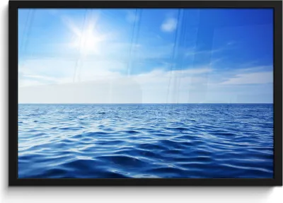 Produktbild von MuchoWow® MuchoWow® Gerahmtes Poster Meer - Sonne - Himmel 60x40 cm - Poster mit zchwarzem Bilderrahmen - Printing - Wanddeko Schlafzimmer