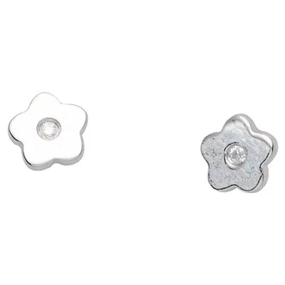Produktbild von Miamar 01.KS131 Mädchen Ohrstecker Blume Silber Zirkonia weiß