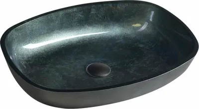 Immagine prodotto di Sapho Beauty - Lavabo da appoggio, 540x395 mm, senza sfioratore, vetro nero TY220