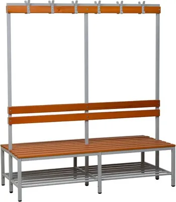 Produktbild von Gürkan Garderobenbank mit Haken und Schuhrost 107376 grau, buche Holz 200,0 cm