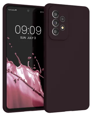 Produktbild von kwmobile Handyhülle für Samsung Galaxy A53 5G Hülle - Case Silikon - Kabelloses Laden - Schutzhülle Cover in Brombeere