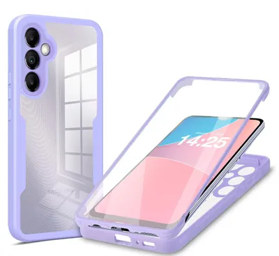Produktbild von 360 Grad Rundum Schutz Handyhülle für Samsung Galaxy A35 5G Full Cover Vollschutz Case Farbe: Violett
