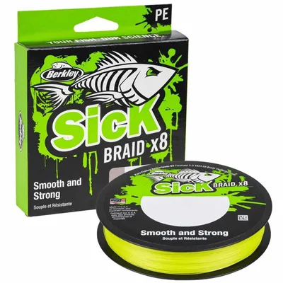 Image de Berkley Sick Braid Hi-Viz Yellow Tresse de pêche Longueur souhaitée, Diamètre par mm:0,10, Capacité de charge kg:7,5