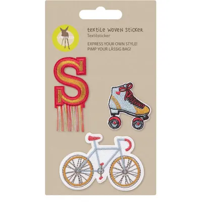 Image de Autocollants textiles décontractés (3 pièces) - Kit scolaire Unique, à coller sur un vélo