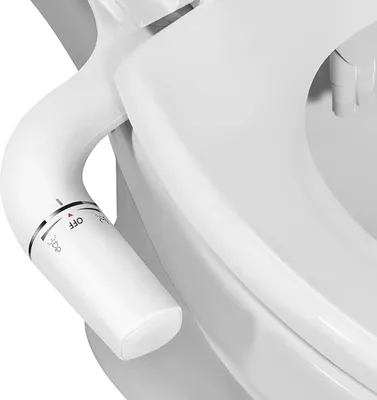 Produktbild von Bidet Aufsatz, Nicht Elektrisch Bidet Toilettenaufsatz mit Einziehbare selbstreinigende Doppeldüsen,Front- und Heckreinigung,Einstellbarer Druckschalter für Kaltes Wasser