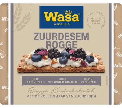 Produktbild von Wasa Zuurdesem Rogge Knäckebrot 235g – Knuspriges, ballaststoffreiches Roggenbrot