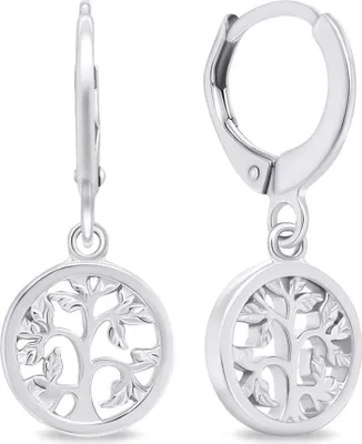 Produktbild von Silver hoop earrings Tree of Life EA648W