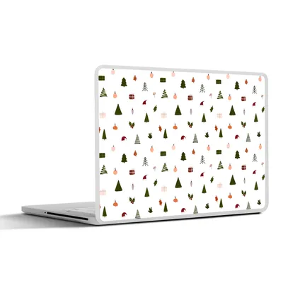 Produktbild von MuchoWow® Laptop Aufkleber Sticker Cover Weihnachten - Schablonen - Weiß 25x18 cm - Laptop-Deko