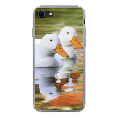 Produktbild von MuchoWow® Handyhülle Schutzhülle Hülle für iPhone 7 Enten - Wasser - Spiegelung - Familie Silikon Softcase Handy Hülle - Kartenhalter