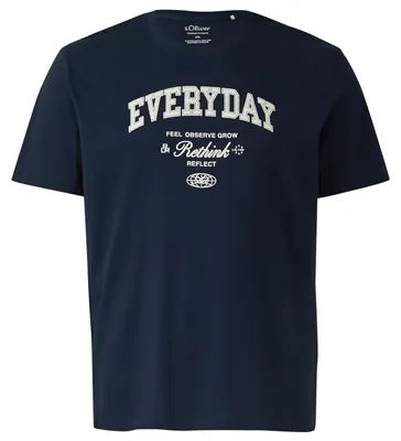 Produktbild von s.Oliver Übergrößen T-Shirt navy Frontprint Everyday