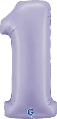 Produktbild von Riesenzahl Folienballon 40"/102cm | Satin Lilac Zahl: 1